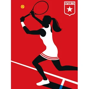 Fotobehang Tennisplayer DD120169 A.S. Création ARTist Rood Zwart Antra...