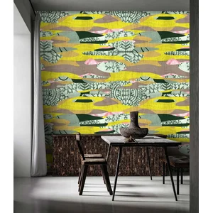 Fotobehang zimbabwe1 DD122768 Livingwalls Walls by Patel 3 Geel Groen Vlies 270 x 400 cm (4 delen) 3D Fotobehang pas cher