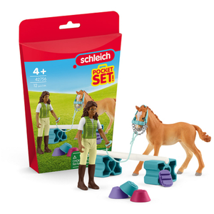 Schleich Pocket Set Mini Monde  Sarah Entraîne Son PoulainVendu parrakuten