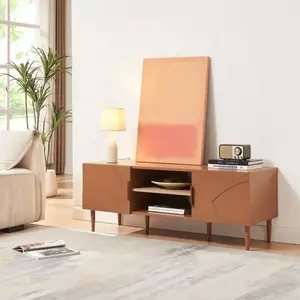 EN.CASA Meuble TV Starvili avec 2 portes 120 x 40 x 45 cm couleur rouille pas cher