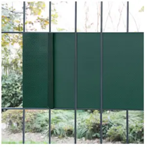 EN.CASA Bande de brise-vue Jesteburg PVC 35 m x 19 cm 6,65 m² vert mousse RAL 6005 pas cher