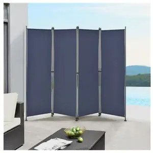 PRO.TEC Brise-vue Modica à 4 Panneaux Polyester 215 x 170 cm Bleu Foncé
