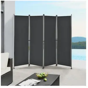 PRO.TEC Brise-vue Modica à 4 Panneaux Polyester 215 x 170 cm Noir pas cher