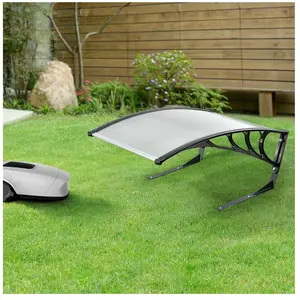 CASA.PRO Garage pour Robot Tondeuse Métal ABS 78 x 103 x 46 cm Noir Transparent pas cher