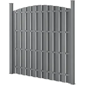 Comparateur de prix : NEU.HAUS [neu.holz] Clôture en Plein Cintre Brise Vue Brise Vent Bois Composite WPC Gris 185 x 193 cm