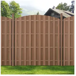 Comparateur de prix : NEU.HAUS [neu.holz] Clôture en Plein Cintre Brise Vue Brise Vent Bois Composite WPC Brun 185 x 193 cm