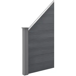 Comparateur de prix : NEU.HAUS [neu.holz] Clôture de Jardin Brise Vue Brise Vent Bois Composite (WPC) Gris 180 x 96 cm