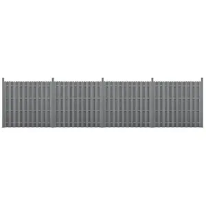 neu.holz WPC Schuttingpaneel 11 planken met palen 185x747 cm grijs pas cher