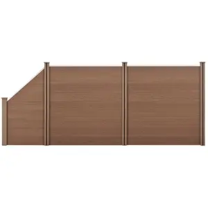 neu.holz HKC Schuttingpanelen set vierkant/schuin 183x451cm bruin