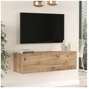 Meuble TV - EN.CASA - Lapinlahti - Bois - Porte - Effet bois de pin pas cher