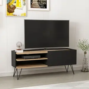 Meuble TV - EN.CASA - Dronninglund - Noir - Contemporain - Design pas cher