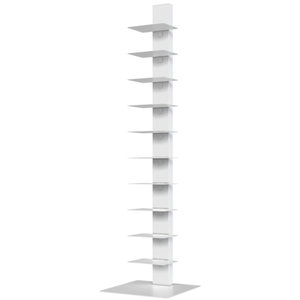 EN.CASA Bibliothèque Eksjö acier 150 x 39 x 39 cm blanc pas cher