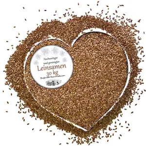 Lijnzaad, natuurlijke lijnzaadjes, enkelvoudig voer, hele zaden, warmtekussens, 30 kg, voedingssupplement voor paarden, vogels, pluimvee, selectie DML pas cher