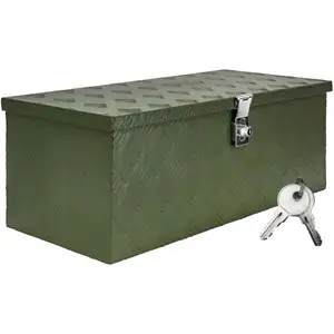 Disselbak, groene gereedschapskist, vrachtwagenbak, aluminium kist, aanhangerbak met deksel, afsluitbare aluminium kist, transportkist, gereedschapskist, aluminium opbergkist D050 Trucky pas cher