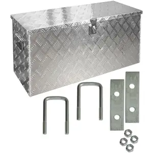 trucky Aluminium gereedschapskist voor vrachtwagens, model D120, 89 x 36 x 42 cm, afsluitbaar, robuust traanplaatmateriaal, inclusief montageset, voor werkplaats, hobby en auto pas cher