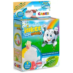 INKEE Foamy Football - Bombe de Bain Enfant en Forme de Ballon de Foot, Boule de Bain Effervescente 3 Couleurs, Parfum Pop-Corn, à l'huile d'amande Douce pas cher