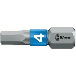 Wera, Embouts, 840/1 BTZ Hex-Plus 4,0 x 25 mm (Six pans creux 4 mm) pas cher