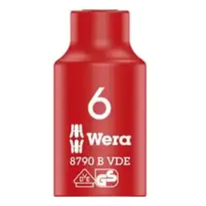 WERA 6 pans extérieurs Douille VDE 6 mm pas cher
