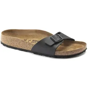Birkenstock Madrid Onyx Birko-Flor-Ice Pearl, Noir Vernis Noir, 43 EU Étroit pas cher