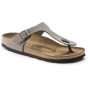 Birkenstock Mules Birkenstock Gizeh Flor W Gris - 36 pas cher
