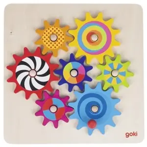 Jeu des engrenages - GOKI - Modèle - Mixte - Multicolore - 3 ans - Bleu - Enfant - Bois pas cher