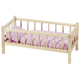 Goki Lit de poupée - GOLLNEST ET KIESEL - Bois - Rose - Pour Enfant de 3 ans et plus pas cher