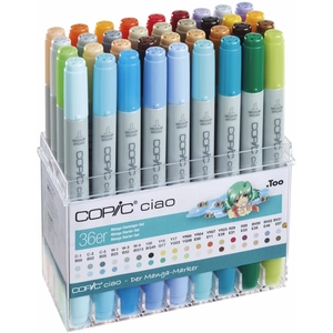 Set 36 marqueurs manga copic ciao manga - copic pas cher