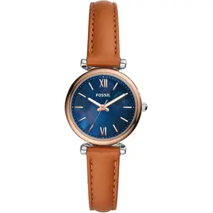 Montre Bracelet - FOSSIL - Montre Fossil Mini Carlie cuir gold pas cher