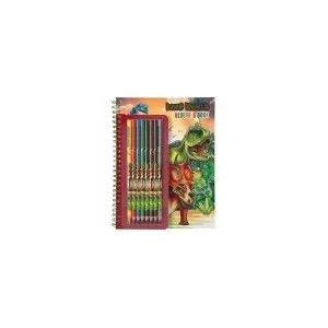 Depesche - Dino World kleurboek met kleurpotloden