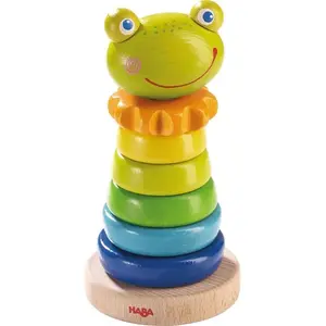 Haba tour d'empilage Grenouille 14,5 cm 8 pièces pas cher