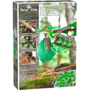 HABA Terra Kids Connectors Konstruktions-Set Tiere: 1 Handbohrer, 38 Connectors, 6 Korken. pas cher