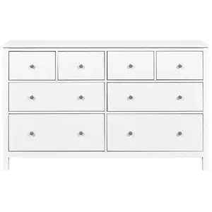 MES Commode 8 tiroirs 160x395x96 cm en pin blanc - CHILOM pas cher