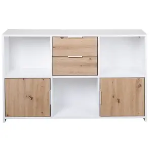 Comparateur de prix : Inter Link Commode 2 portes et 2 tiroirs | Sideboard | Armoire à tiroirs | Pour chambre à coucher, salon, salle de bain | Décor Chêne Artisan - Blanc | Robuste | Facile d'entretien | Pepeto 2T2SW