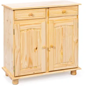Inter Link Commode 2 portes Pamina pin massif vernis naturel - Swithome Pompei - Bois massif - Verni - Marron pas cher