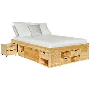 SWITHOME Lit multi-rangements Pomezia 160x200cm pin Naturel pas cher