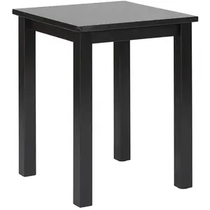 Inter Link Table d'Appoint/Chevet - Carrée 45 x 45 x 75 cm - Bois Massif Éco-Responsable Certifié FSC - Vernis Noir pas cher