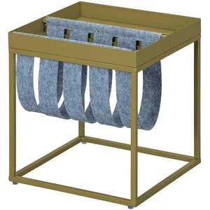 Interlink Table basse en métal laqué rose avec porte-journaux en laine bouillie 35 x 35 x 40 cm pas cher