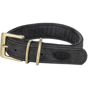 Trixie halsband hond pure leer zwart pas cher