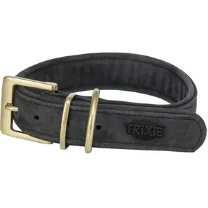 Trixie Pure collar, leather, L XL: 52 63 cm/40 mm, black (Manteau pour... pas cher