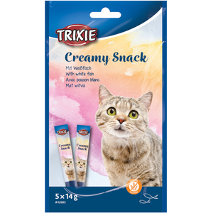 5x14g Creamy Snack avec poisson blanc Trixie Friandises pour chats pas cher