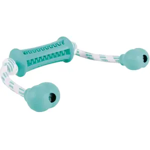 Trixie Denta Fun Stick avec Corde, Caoutchouc Naturel, 9 cm/37 cm   Goût Menthe, Masse Les gencives. pas cher