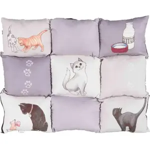 Trixie 37074 Tapis de Couchage Patchwork Cat Gris 55 x 45 cm pas cher
