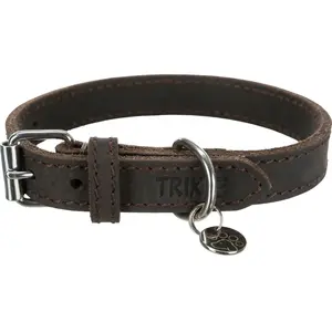 Trixie Halsband Hond Rustic Vetleer Donkerbruin pas cher