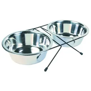 Trixie 24833 Eat on Feet Lot de 2 bols 1,8 l Ø 20 cm