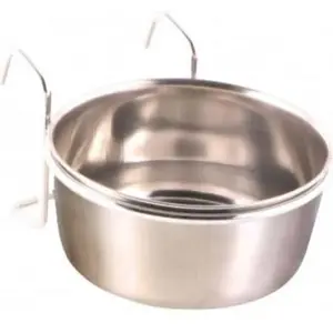 TRIXIE Ecuelle inox avec support - 300ml - Ø9cm - Pour perroquet et perruche pas cher