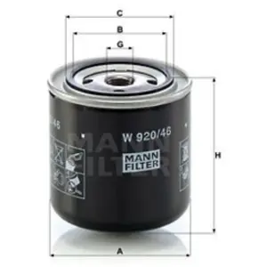 MANN-FILTER W 920/46 Filtre à huile - APPLICATIONS NON ROUTIÈRES pas cher