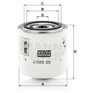 MANN-FILTER WD 920/7 Filtre à huile - APPLICATIONS NON ROUTIÈRES pas cher