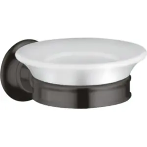 hansgrohe, Distributeur de savon + porte-savon, Porte-savon AXOR MONTREUX montage mural noir brossé chrome pas cher