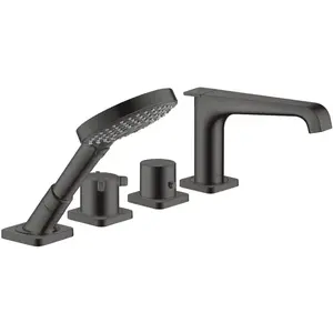 Axor, Robinetterie de salle de bains, 4L Mélangeur sur plage de carrelage CITTERIO E DN 15 m thermostat brushed black chrome