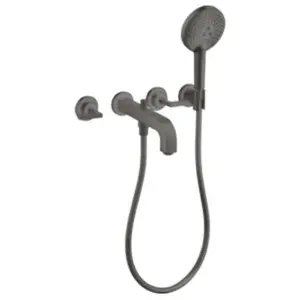 hansgrohe, Robinetterie de salle de bains, Mélangeur bain 3 trous AXOR CITTERIO DN 15 UP avec ros. et levier bru bl chrome